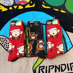 South Park Holiday Socks - 3 Sets.      ( 6 Pairs )
